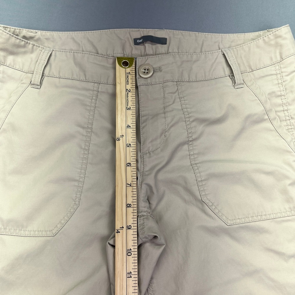 Gap Wide Leg Cropped Pants Khaki Hiking Outdoor Hunting Comfort Sz 8 Fits 32"